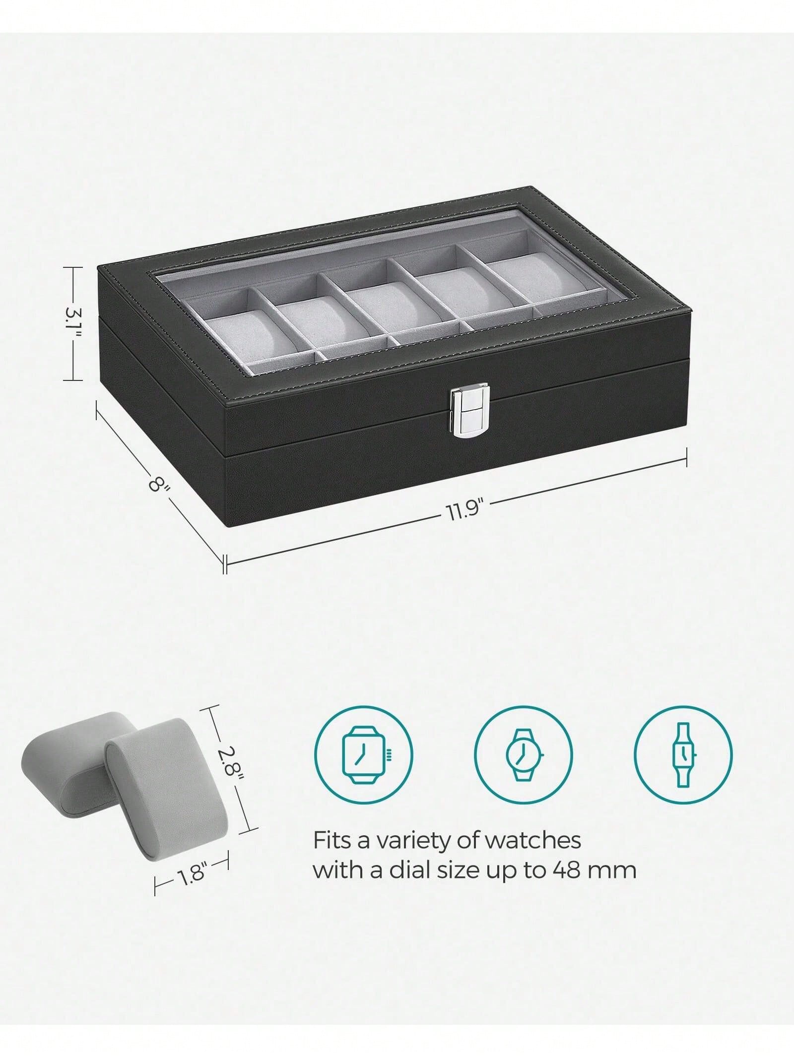 12-Slot Lockable Watch Box wit - Jewellery Watch ulasan dan harga