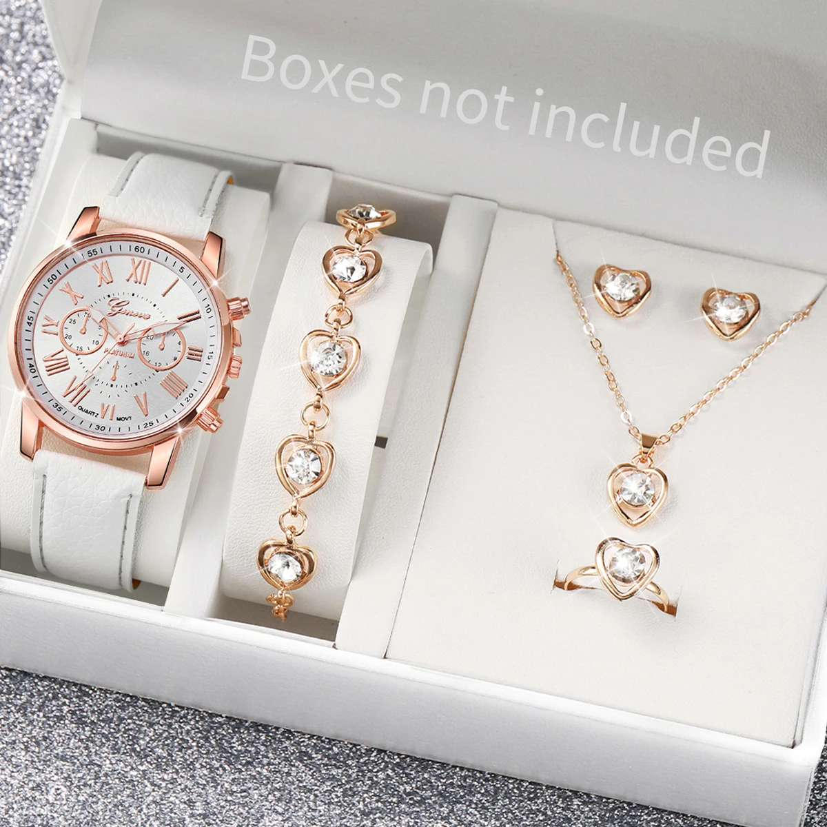 AAA5Pcs Pink Heart Crystal Wat - Jewelry Watch Making ulasan dan harga