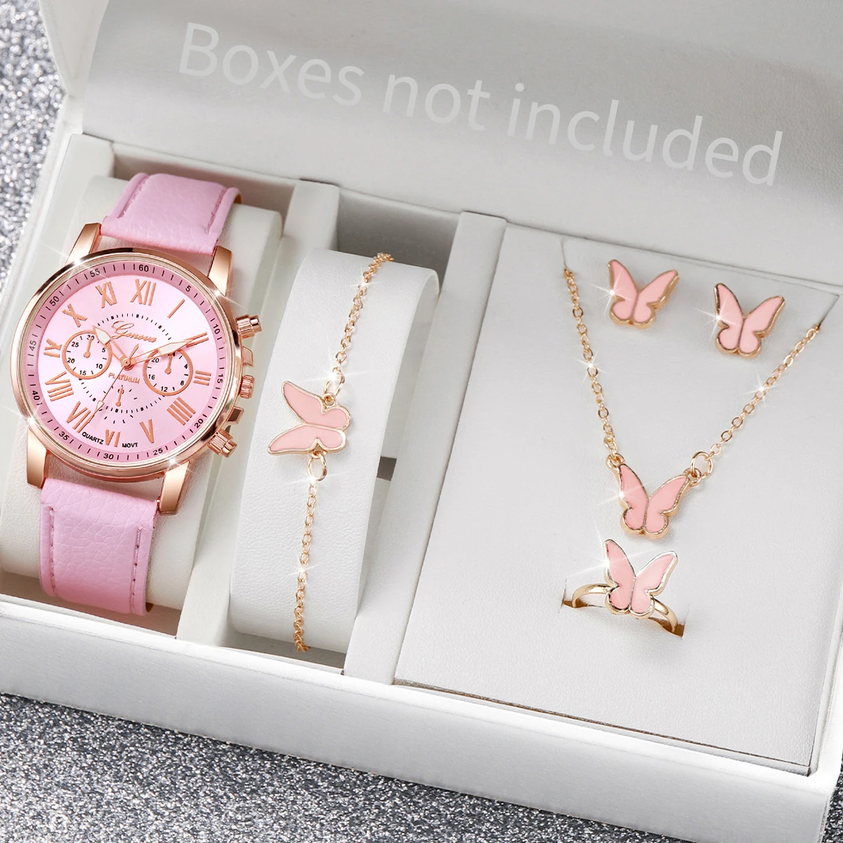 AAA5Pcs Pink Heart Crystal Wat - Jewelry Watch Making ulasan dan harga
