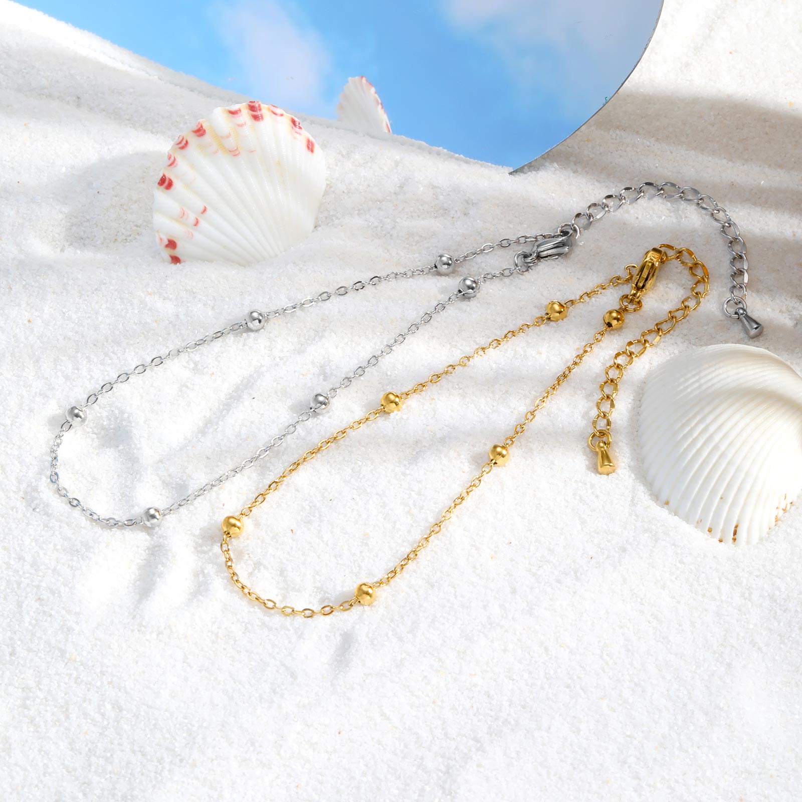 Stainless Steel Beaded Chain A - Jc Jewelry & Watches Photos ulasan dan harga