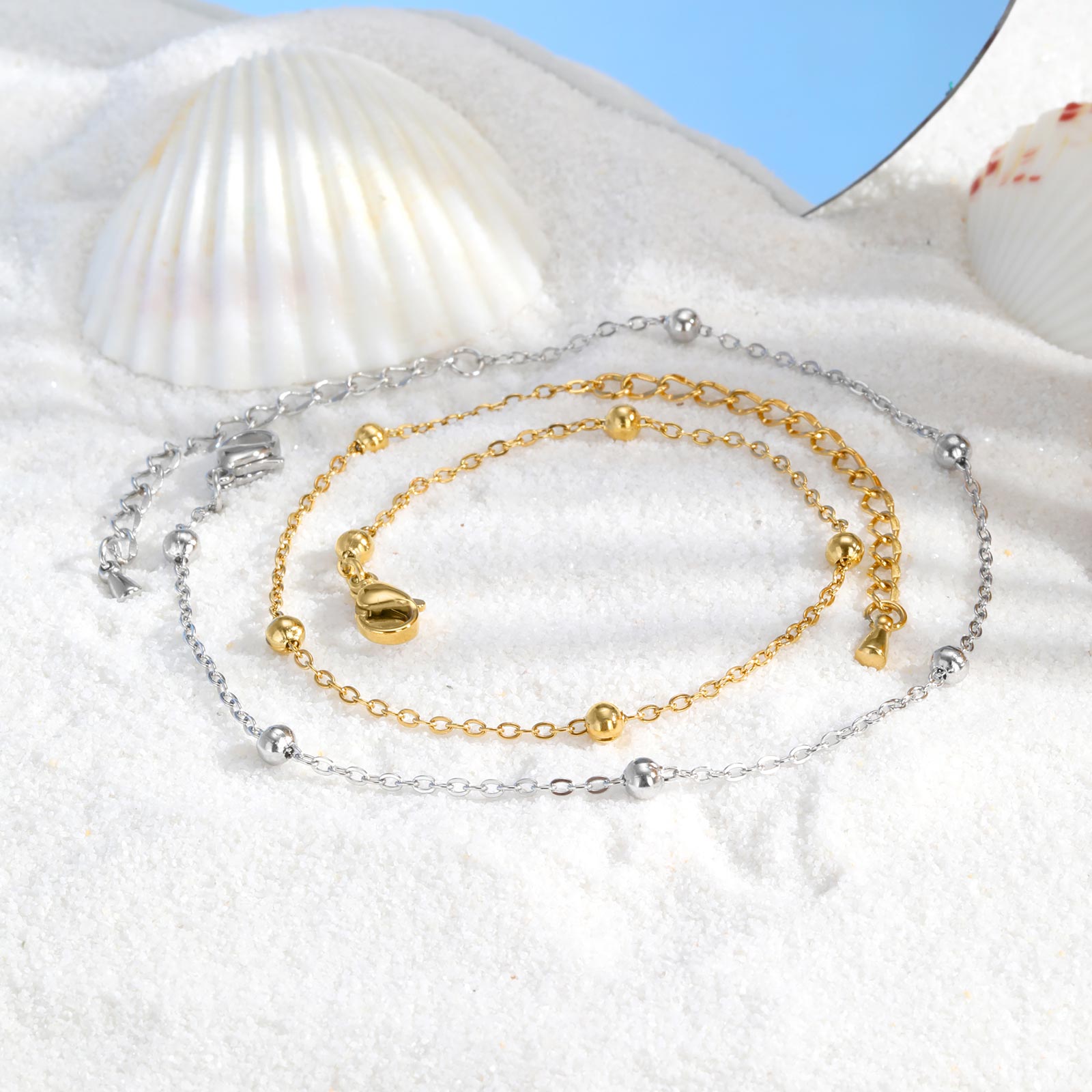 Stainless Steel Beaded Chain A - Jc Jewelry & Watches Photos ulasan dan harga